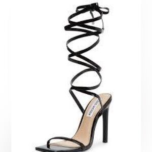 Steve Madden Glossy Black Strappy Heels